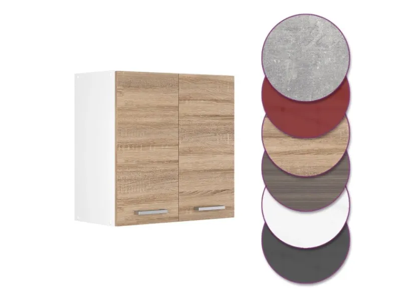 Vicco Hängeschrank R-Line Hängender Küchenschrank Sonoma/Weiß 60 cm< Küchenschränke