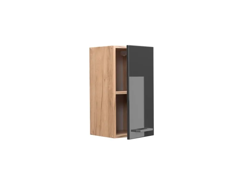 Vicco Hängeschrank R-Line Hängender Küchenschrank Hochglanz/Goldkraft Eiche 30 cm< Pfannen|Küchenschränke