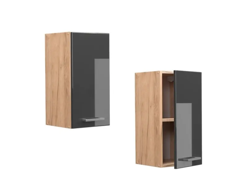 Vicco Hängeschrank R-Line Hängender Küchenschrank Hochglanz/Goldkraft Eiche 30 cm< Pfannen|Küchenschränke