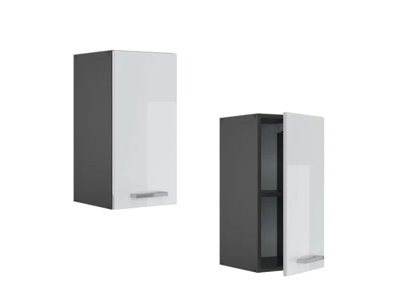 Best Vicco Hängeschrank R-Line Hängender Küchenschrank Hochglanz/Anthrazit 30 cm Weiß