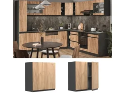 Sale Vicco Hängeschrank R-Line Hängender Küchenschrank Goldkraft /Anthrazit 60 cm J-Shape Eiche