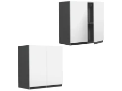 Clearance Vicco Hängeschrank R-Line Hängender Küchenschrank /Anthrazit 60 cm J-Shape Weiß