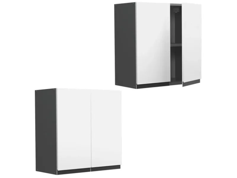 Clearance Vicco Hängeschrank R-Line Hängender Küchenschrank /Anthrazit 60 cm J-Shape Weiß