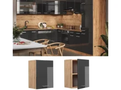Vicco Hängeschrank R-Line Hängender Küchenschrank Hochglanz/Goldkraft Eiche 45 cm Anthrazit