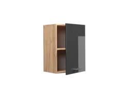 Vicco Hängeschrank R-Line Hängender Küchenschrank Hochglanz/Goldkraft Eiche 45 cm Anthrazit