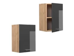 Vicco Hängeschrank R-Line Hängender Küchenschrank Hochglanz/Goldkraft Eiche 45 cm Anthrazit