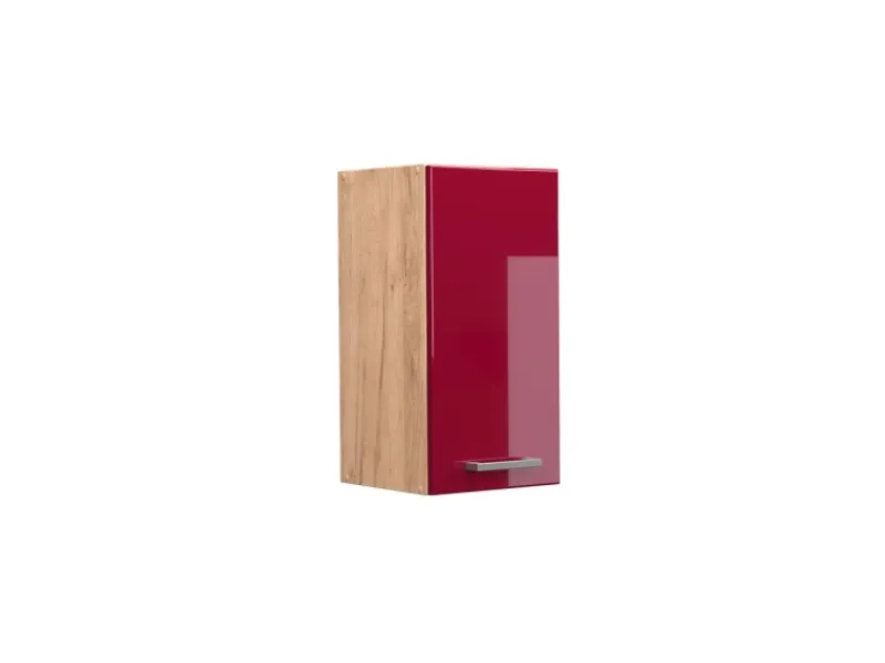 Pfannen|Küchenschränke<Vicco Hängeschrank R-Line Hängender Küchenschrank Bordeaux Hochglanz/Goldkraft Eiche 30 cm