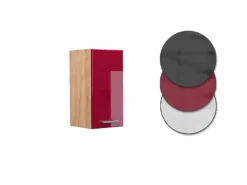 Pfannen|Küchenschränke<Vicco Hängeschrank R-Line Hängender Küchenschrank Bordeaux Hochglanz/Goldkraft Eiche 30 cm