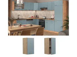 New Vicco Hängeschrank R-Line Hängender Küchenschrank Blau-Grau/Goldkraft Eiche 30 cm Blaugrau
