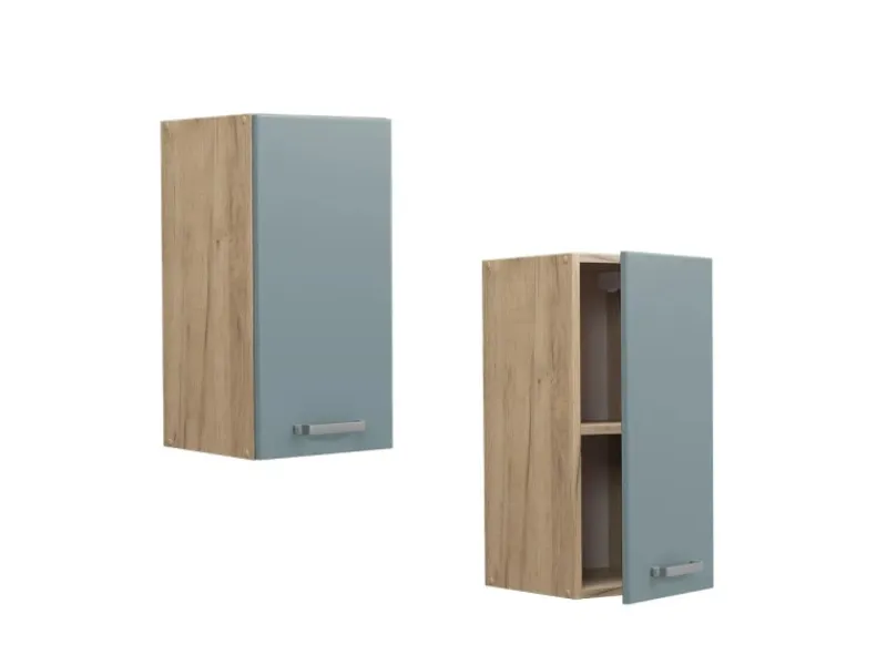 New Vicco Hängeschrank R-Line Hängender Küchenschrank Blau-Grau/Goldkraft Eiche 30 cm Blaugrau