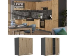 Vicco Hängeschrank R-Line Hängender Küchenschrank Artisan-Eiche/Anthrazit 60 cm< Küchenschränke