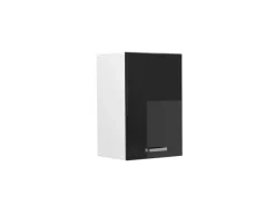 Outlet Vicco Hängeschrank R-Line Hängender Küchenschrank Schwarz Hochglanz/Weiß 40 cm Schwarz Glänzend