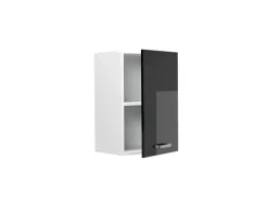 Outlet Vicco Hängeschrank R-Line Hängender Küchenschrank Schwarz Hochglanz/Weiß 40 cm Schwarz Glänzend