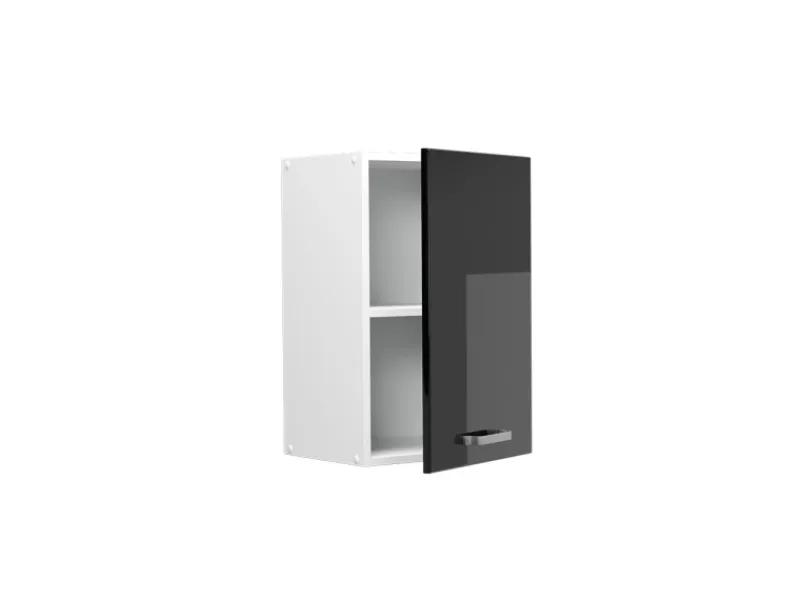 Outlet Vicco Hängeschrank R-Line Hängender Küchenschrank Schwarz Hochglanz/Weiß 40 cm Schwarz Glänzend