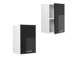 Outlet Vicco Hängeschrank R-Line Hängender Küchenschrank Schwarz Hochglanz/Weiß 40 cm Schwarz Glänzend