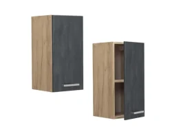 Hot Vicco Hängeschrank R-Line Hängender Küchenschrank Schwarz Beton/Goldkraft Eiche 30 cm Beton Anthrazit