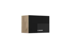 Best Vicco Hängeschrank R-Line Schwarz Hochglanz/Goldkraft Eiche 60 cm Flach Schwarz Glänzend