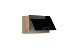 Best Vicco Hängeschrank R-Line Schwarz Hochglanz/Goldkraft Eiche 60 cm Flach Schwarz Glänzend