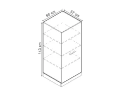 Vicco Hochschrank R-Line Küchenkommode Artisan-Eiche/Goldkraft Eiche 60 cm< Küchenschränke