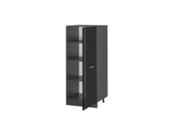 Vicco Hochschrank R-Line Küchenkommode Schwarz Hochglanz/Anthrazit 60 cm< Küchenschränke