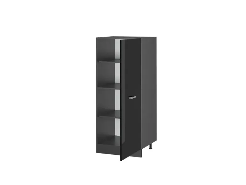 Vicco Hochschrank R-Line Küchenkommode Schwarz Hochglanz/Anthrazit 60 cm< Küchenschränke