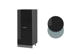 Vicco Hochschrank R-Line Küchenkommode Schwarz Hochglanz/Anthrazit 60 cm< Küchenschränke