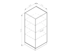 New Vicco Hochschrank R-Line Küchenkommode /Weiß 60 cm Beton
