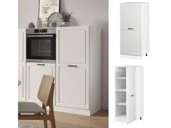 Vicco Hochschrank R-Line Küchenkommode Landhaus/ 60 cm Weiß