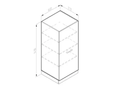 Vicco Hochschrank R-Line Küchenkommode Landhaus/ 60 cm Weiß