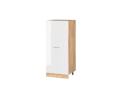 Outlet Vicco Hochschrank R-Line Küchenkommode Hochglanz/Goldkraft Eiche 60 cm Weiß