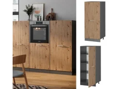 New Vicco Hochschrank R-Line Küchenkommode Artisan-Eiche/Anthrazit 60 cm Artisan Eiche