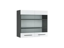 Küchenschränke<Vicco Küchenglasschrank Fame-Line Glashängeschrank Hochglanz/Anthrazit 80 cm