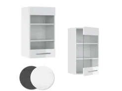 Vicco Küchenglasschrank Fame-Line Glashängeschrank Hochglanz/ 40 cm< Herde|Gefrierschränke