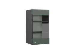 Küchenschränke<Vicco Küchenglasschrank Fame-Line Glashängeschrank Grün-Gold Landhaus/Anthrazit 40 cm