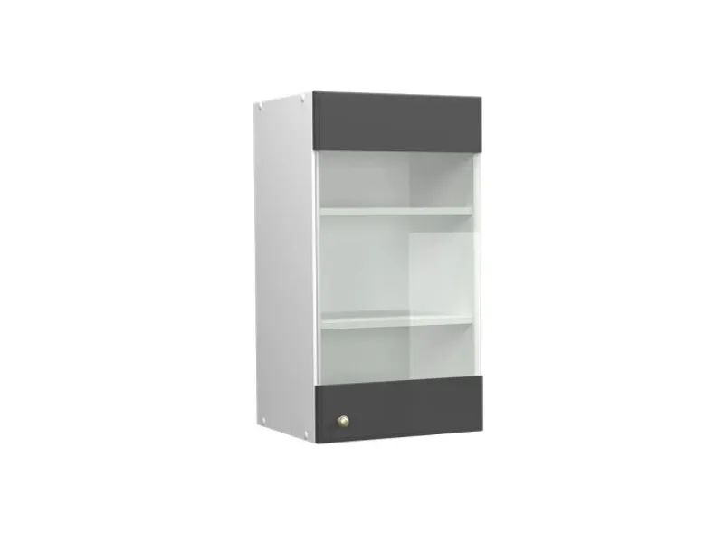 Vicco Küchenglasschrank Fame-Line Glashängeschrank -Gold/Weiß 40 cm< Küchenschränke