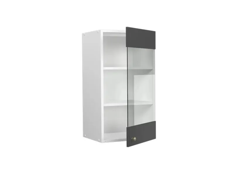 Vicco Küchenglasschrank Fame-Line Glashängeschrank -Gold/Weiß 40 cm< Küchenschränke