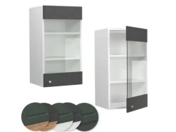 Vicco Küchenglasschrank Fame-Line Glashängeschrank -Gold/Weiß 40 cm< Küchenschränke