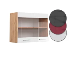 Vicco Küchenglasschrank R-Line Glashängeschrank Hochglanz/Goldkraft Eiche 80 cm< Küchenschränke