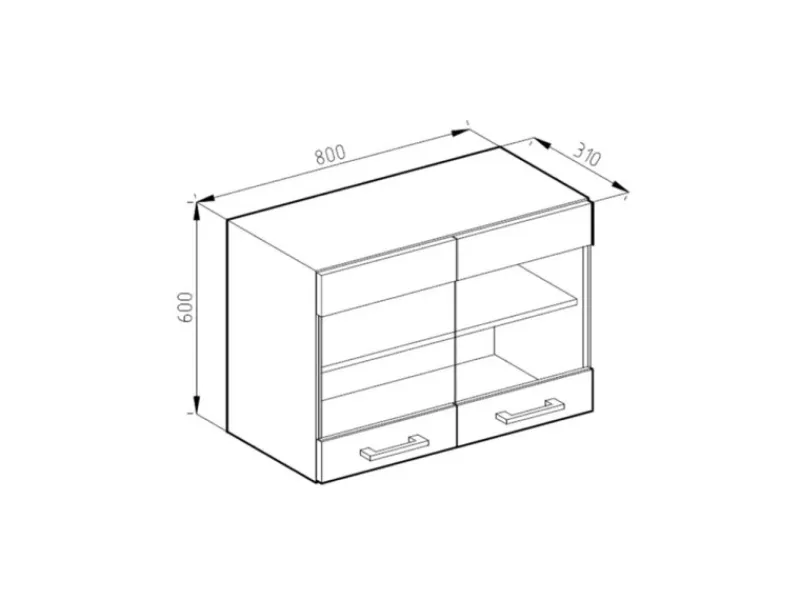Küchenschränke<Vicco Küchenglasschrank R-Line Glashängeschrank Hochglanz/Weiß 80 cm