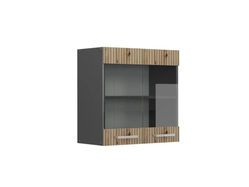 Hot Vicco Küchenglasschrank R-Line Glashängeschrank Artisan-Eiche/Anthrazit 60 cm Artisan Eiche