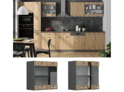 Hot Vicco Küchenglasschrank R-Line Glashängeschrank Artisan-Eiche/Anthrazit 60 cm Artisan Eiche