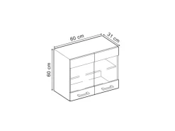 Hot Vicco Küchenglasschrank R-Line Glashängeschrank Artisan-Eiche/Anthrazit 60 cm Artisan Eiche