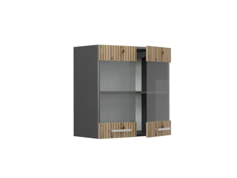 Hot Vicco Küchenglasschrank R-Line Glashängeschrank Artisan-Eiche/Anthrazit 60 cm Artisan Eiche