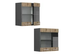 Hot Vicco Küchenglasschrank R-Line Glashängeschrank Artisan-Eiche/Anthrazit 60 cm Artisan Eiche