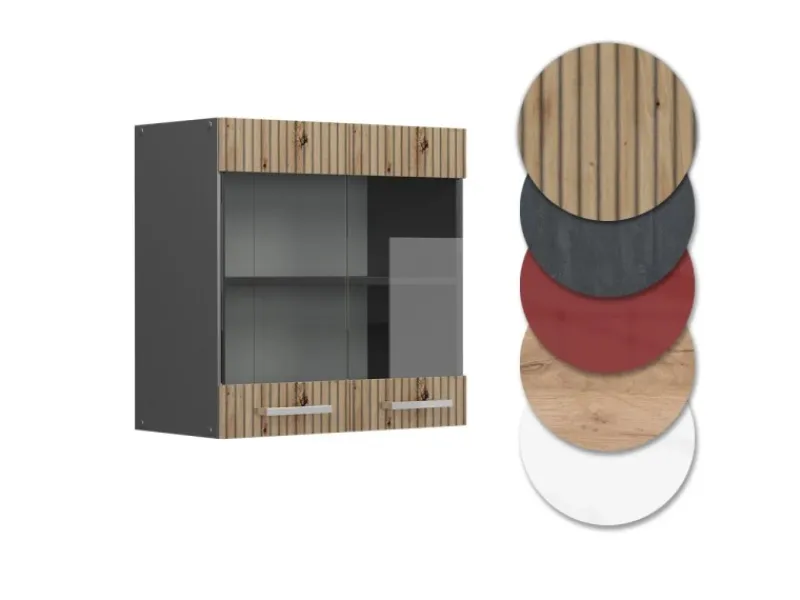 Hot Vicco Küchenglasschrank R-Line Glashängeschrank Artisan-Eiche/Anthrazit 60 cm Artisan Eiche