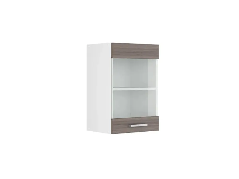Küchenschränke<Vicco Küchenglasschrank R-Line Glashängeschrank Grau/Weiß 40 cm