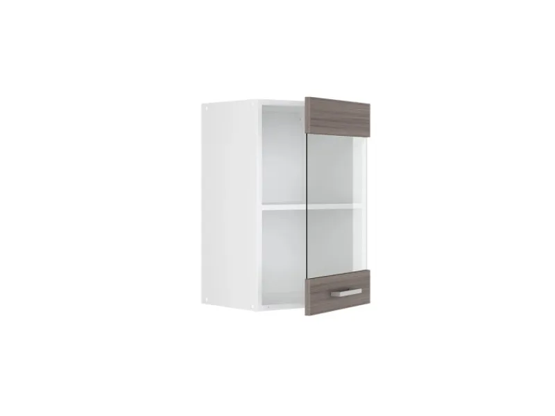 Küchenschränke<Vicco Küchenglasschrank R-Line Glashängeschrank Grau/Weiß 40 cm