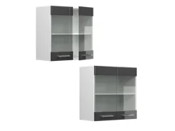 Vicco Küchenglasschrank R-Line Glashängeschrank Hochglanz/Weiß 60 cm< Küchenschränke