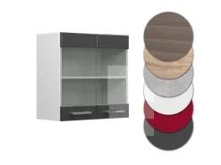Vicco Küchenglasschrank R-Line Glashängeschrank Hochglanz/Weiß 60 cm< Küchenschränke