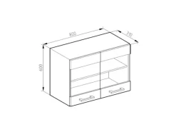 Best Vicco Küchenglasschrank R-Line Glashängeschrank Hochglanz/ 80 cm Weiß